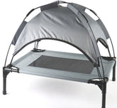 TPFLiving Tierbett Tierbett Schlafplatz für Haustiere mit Sonnenblende grau - Tierhöhle für Ihr Haustier -